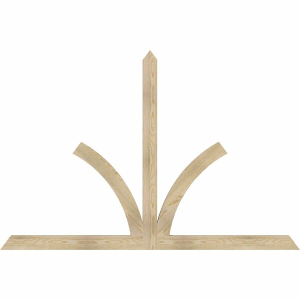 Ekena Millwork Richland Rough Sawn Timber Gable Bracket, Douglas Fir, 84"W x 56"H x 2"D x 4"F, 16/12 Pitch GBW084X56X0204RIC00RDF - main